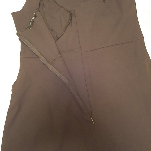 TRENDYOL Black V-Neck Sleeveless A-Line Flowy Cocktail Dress - Size 40 - Picture 10 of 11